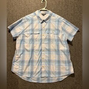 Eddie Bauer Adventure Shirt Womens XXL Blue plaid button up light hike fish